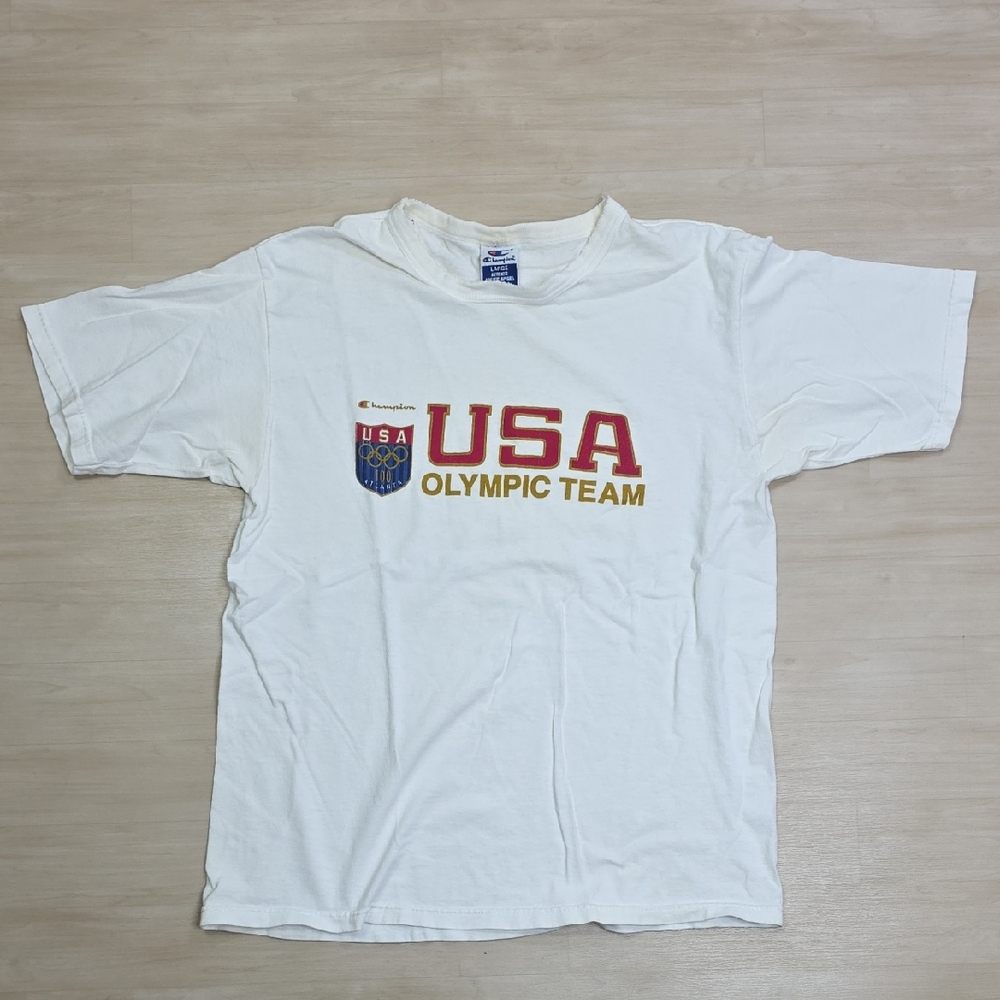 Vintage‎ Atlanta 1996 Champion White Olympic Team Logo ATL Size Large